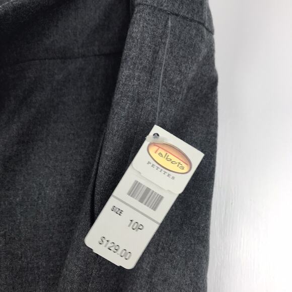 NWT Talbots Petite Mid Rise Dress Pants Straight Leg Wool Lined Gray Pockets 10P - Picture 8 of 9